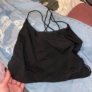 tank top with criss cross tie back.